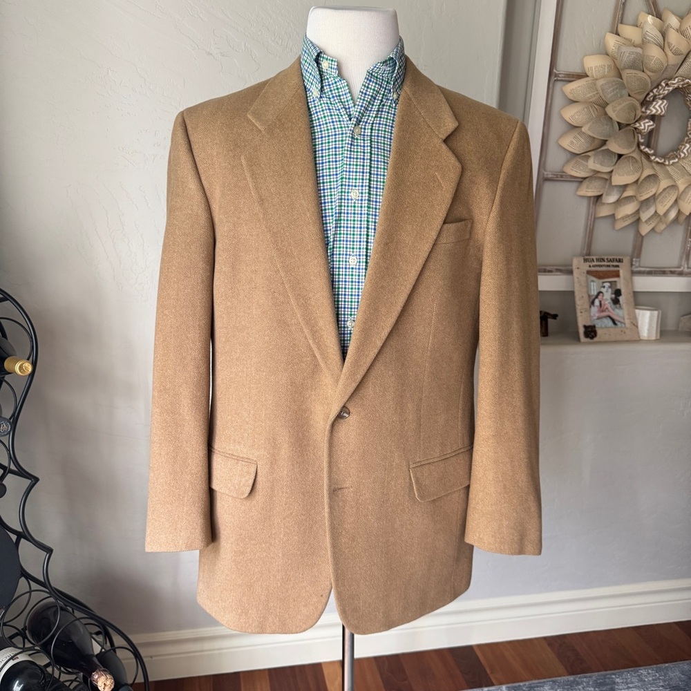 Jean Paul Germain Blazer Men's Tan Camel Hail & Wool Blend Sportscoat Size 42L